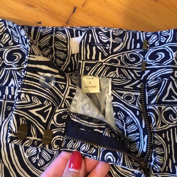 Navy Print ankle pants - Picture 3 of 3